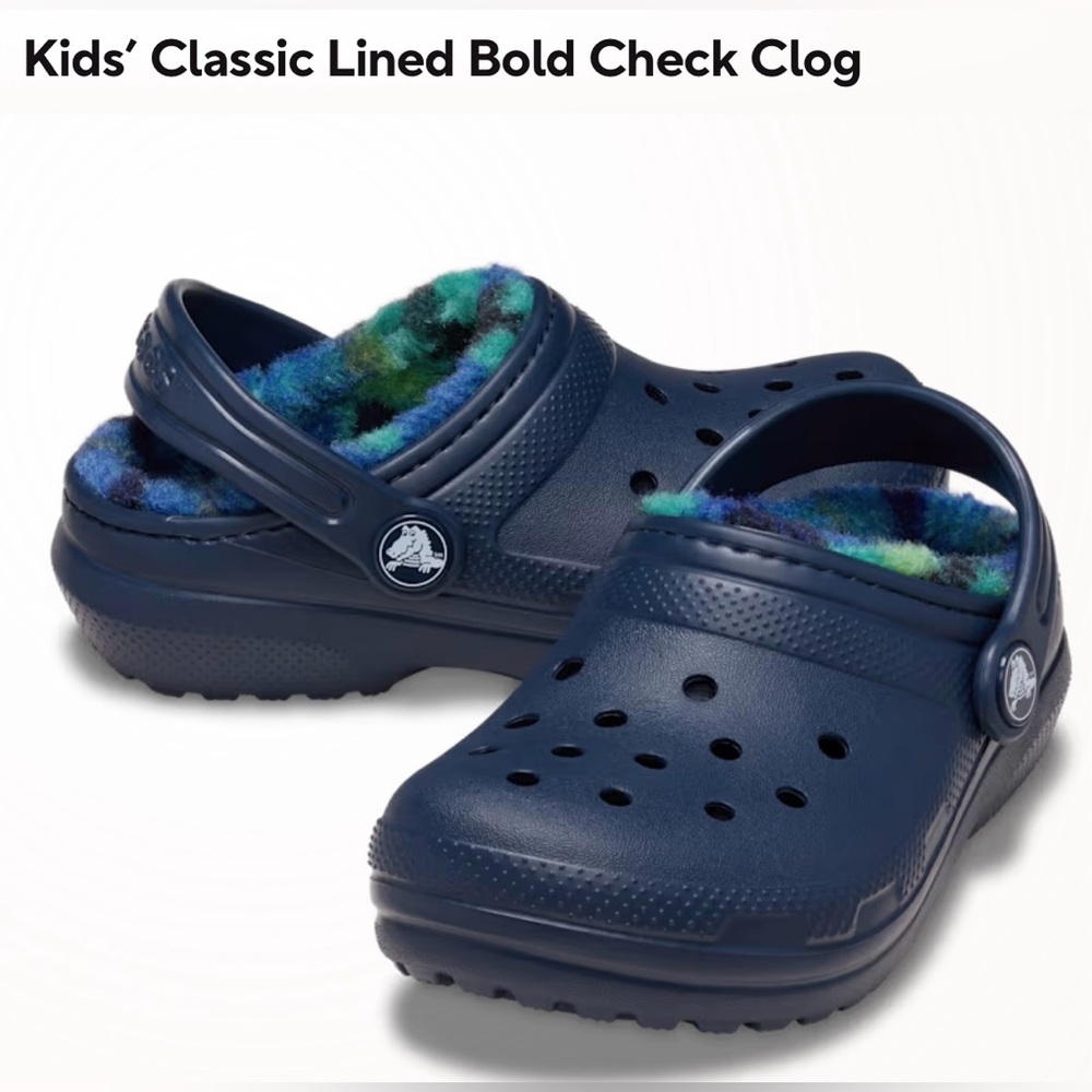 CROCS Kids’ Classic Lined Bold Check Clog